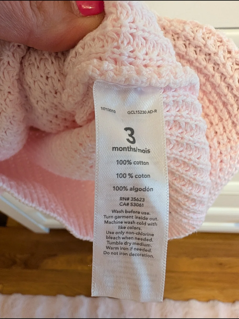 Carter's Pink Knit Hooded Baby Cardigan In Size 3 Months And 9 Months